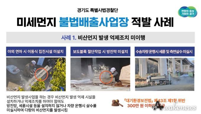 미세먼지 불법배출 사업장 적발 사례