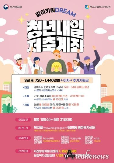 청년내일저축계좌 신규자 모집 홍보물(포스터)