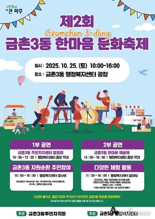 파주시 금촌3동, 25일 ‘제2회 금촌3동 한마음 문화축제’ 개최