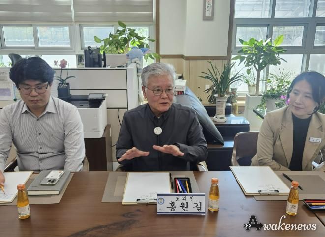 경기도의회 홍원길 의원, 향산초중 외벽 방수공사 예산확보 후 후속점검 나서…