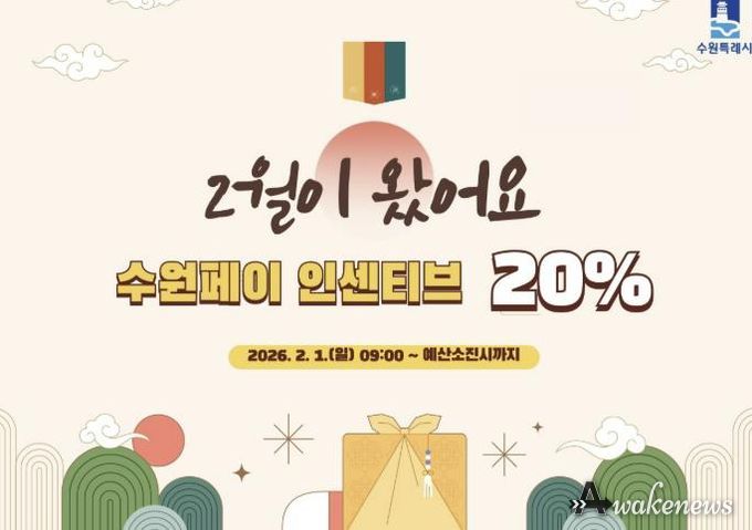 2월 수원페이 인센티브 20% 확대 홍보물