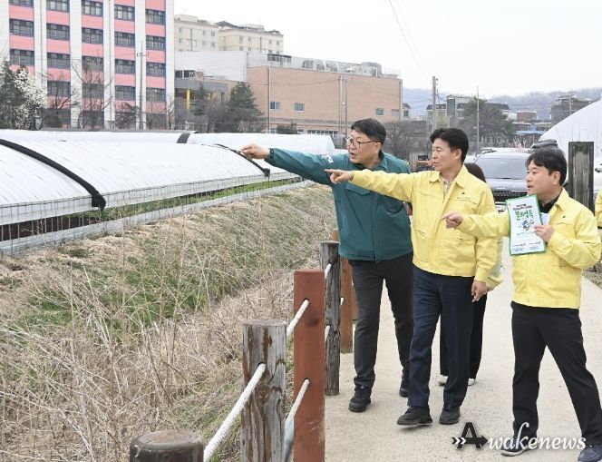 오쇠천 일원 불법 점용시설 현장점검 모습